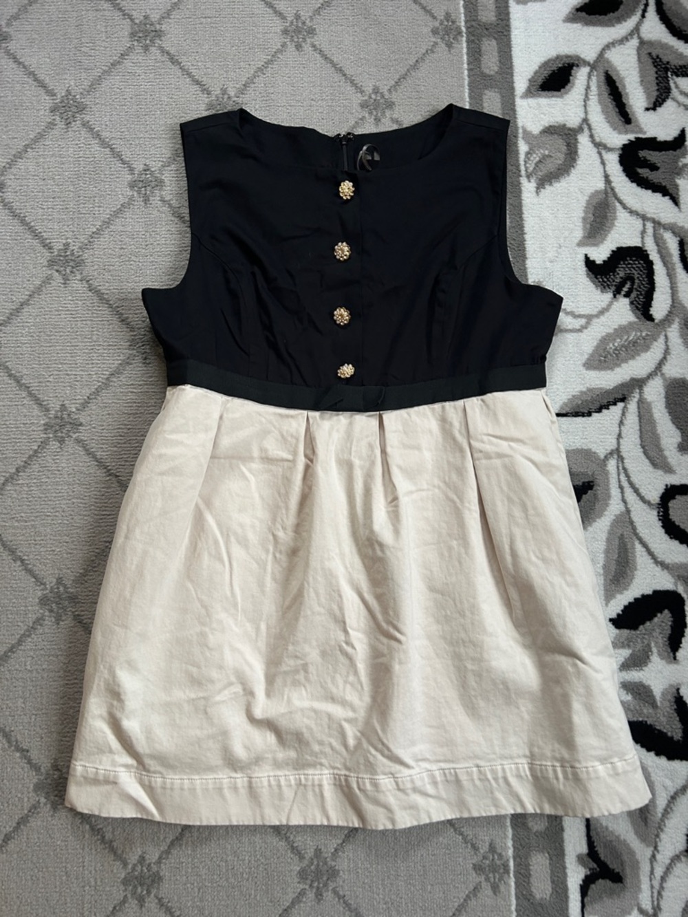 By Anthropologie Sleeveless Boat Neck Babydoll Mini Dress